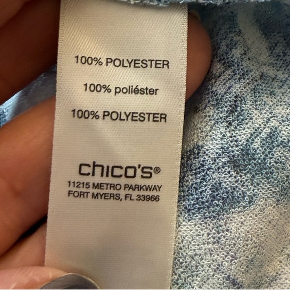 Easywear By Chicos 2 US L Semi Sheer 3/4 Sleeve Open Front Cardigan Floral Fairy - Picture 9 of 10